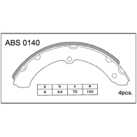 Тормозные колодки барабанные, комплект ALLIED NIPPON 1441278264 ABS0140 CR1 O88