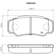 Тормозные колодки дисковые, комплект ALLIED NIPPON ADB01042 1441278423 B PEWHTJ