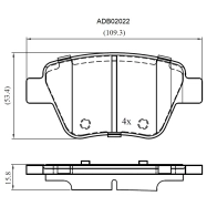 Тормозные колодки дисковые, комплект ALLIED NIPPON 1441278521 HAN CJ ADB02022