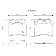 Тормозные колодки дисковые, комплект ALLIED NIPPON ADB0953 1441278568 APA AL