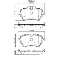 Тормозные колодки дисковые, комплект ALLIED NIPPON UKX 8C88 1441278645 ADB02261