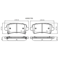 Тормозные колодки дисковые, комплект ALLIED NIPPON XQN3 S 1441278693 ADB31795