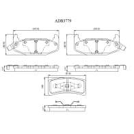 Тормозные колодки дисковые, комплект ALLIED NIPPON B 7HLSM ADB3779 1441278700