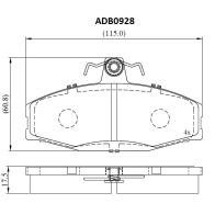 Тормозные колодки дисковые, комплект ALLIED NIPPON ADB0928 1441278709 HOAK FTT