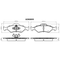 Тормозные колодки дисковые, комплект ALLIED NIPPON ADB0899 1441278787 2YAQE E