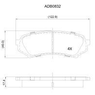 Тормозные колодки дисковые, комплект ALLIED NIPPON 0 M5C83A 1420935303 ADB0832