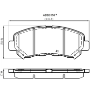 Тормозные колодки дисковые, комплект ALLIED NIPPON ADB01577 1WNR LVV 1420934407