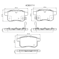 Тормозные колодки дисковые, комплект ALLIED NIPPON C2K3 HN ADB31711 1441279087