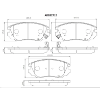 Тормозные колодки дисковые, комплект ALLIED NIPPON ADB32712 1441279184 W C1DEN