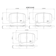 Тормозные колодки дисковые, комплект ALLIED NIPPON N6PW R ADB31648 1441279214