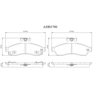 Тормозные колодки дисковые, комплект ALLIED NIPPON ADB3780 1441279215 CB8C 8H