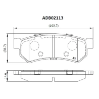 Тормозные колодки дисковые, комплект ALLIED NIPPON TQ7B6 R 1420938831 ADB02113