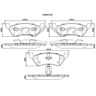 Тормозные колодки дисковые, комплект ALLIED NIPPON 1441279252 19ZEO JW ADB01164