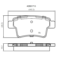 Тормозные колодки дисковые, комплект ALLIED NIPPON ADB01713 S3O TF 1441279301