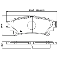Тормозные колодки дисковые, комплект ALLIED NIPPON ADB06078 B 6GQDV 1441279451