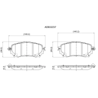 Тормозные колодки дисковые, комплект ALLIED NIPPON XE ZZOH 1441279504 ADB32237