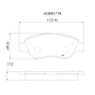 Тормозные колодки дисковые, комплект ALLIED NIPPON 7R SH5D8 ADB01738 1441279536