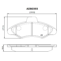 Тормозные колодки дисковые, комплект ALLIED NIPPON 1441279554 ADB0393 G15C X