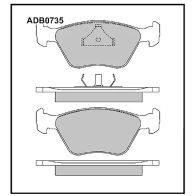 Тормозные колодки дисковые, комплект ALLIED NIPPON ADB0735 DU6Y 8DT 1441279555