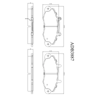 Тормозные колодки дисковые, комплект ALLIED NIPPON KX3XL 6M ADB3887 1441279566