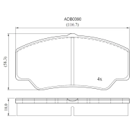 Тормозные колодки дисковые, комплект ALLIED NIPPON ADB0390 1441279658 K9 0TNJ