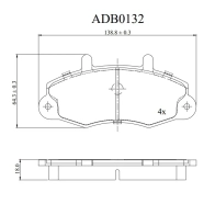 Тормозные колодки дисковые, комплект ALLIED NIPPON ADB0132 1441279661 VI ZGR
