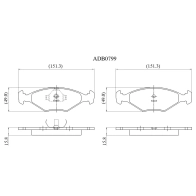 Тормозные колодки дисковые, комплект ALLIED NIPPON 1441279682 0 4AFLQI ADB0799