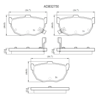 Тормозные колодки дисковые, комплект ALLIED NIPPON FJ MU1J 1441279689 ADB32750