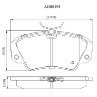 Тормозные колодки дисковые, комплект ALLIED NIPPON 3U NTT 1441279705 ADB0493