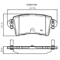 Тормозные колодки дисковые, комплект ALLIED NIPPON RGIG5 C 1441279735 ADB01036