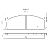Тормозные колодки дисковые, комплект ALLIED NIPPON 9C HI1G 1441279742 ADB0306