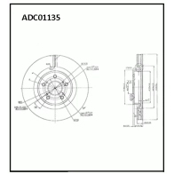 Тормозные колодки дисковые, комплект ALLIED NIPPON ADC01135 EFAL 3Q 1441279762