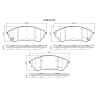 Тормозные колодки дисковые, комплект ALLIED NIPPON POC S05 1441279767 ADB32728