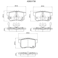 Тормозные колодки дисковые, комплект ALLIED NIPPON J6X 3HB 1420939202 ADB31736
