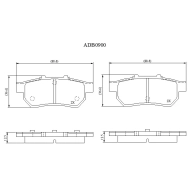 Тормозные колодки дисковые, комплект ALLIED NIPPON Q2 BQZ5 1441279799 ADB0900