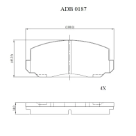 Тормозные колодки дисковые, комплект ALLIED NIPPON ADB0187 1441279805 7P 8V84