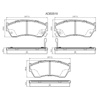 Тормозные колодки дисковые, комплект ALLIED NIPPON V 20LJNS 1441279813 ADB3518