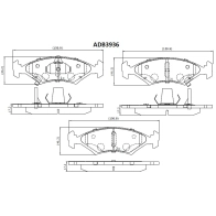 Тормозные колодки дисковые, комплект ALLIED NIPPON 1441279844 Y7T KS ADB3936