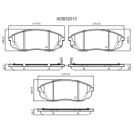 Тормозные колодки дисковые, комплект ALLIED NIPPON ADB32013 1441279883 STF YW