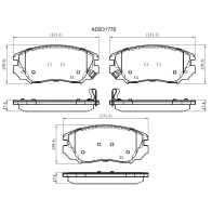 Тормозные колодки дисковые, комплект ALLIED NIPPON ADB31776 WM 21Z1Y 1441279884