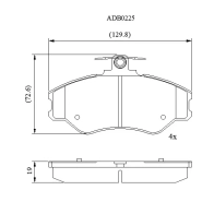 Тормозные колодки дисковые, комплект ALLIED NIPPON 87X 5T ADB0225 1441279885
