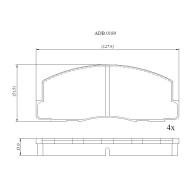 Тормозные колодки дисковые, комплект ALLIED NIPPON ADB0189 1441279927 WVD04 KY