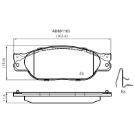 Тормозные колодки дисковые, комплект ALLIED NIPPON ADB01103 RFZ8 2 1441279977