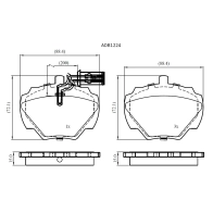 Тормозные колодки дисковые, комплект ALLIED NIPPON GNX YY ADB1224 1441280023