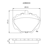 Тормозные колодки дисковые, комплект ALLIED NIPPON G1JA N ADB0224 1441280028