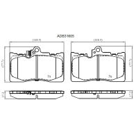 Тормозные колодки дисковые, комплект ALLIED NIPPON 1RKA2 5V ADB31605 1441280058