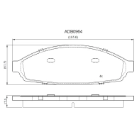 Тормозные колодки дисковые, комплект ALLIED NIPPON AK 6IX1Z ADB0964 1441280069