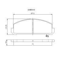 Тормозные колодки дисковые, комплект ALLIED NIPPON ADB0143 1441280075 UMK 1DI