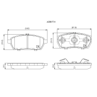 Тормозные колодки дисковые, комплект ALLIED NIPPON 1441280077 ADB0734 JFDD 5