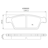 Тормозные колодки дисковые, комплект ALLIED NIPPON 1441280079 ADB0930 RBH LF